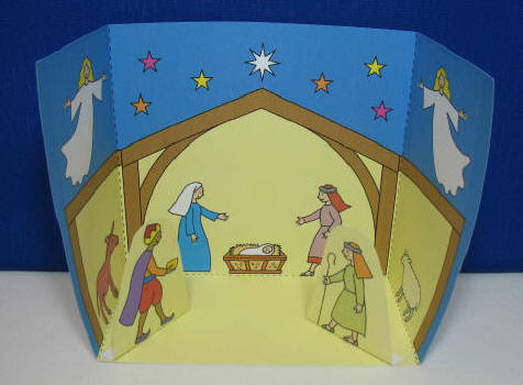 Colour and Cut Out One Page Nativity