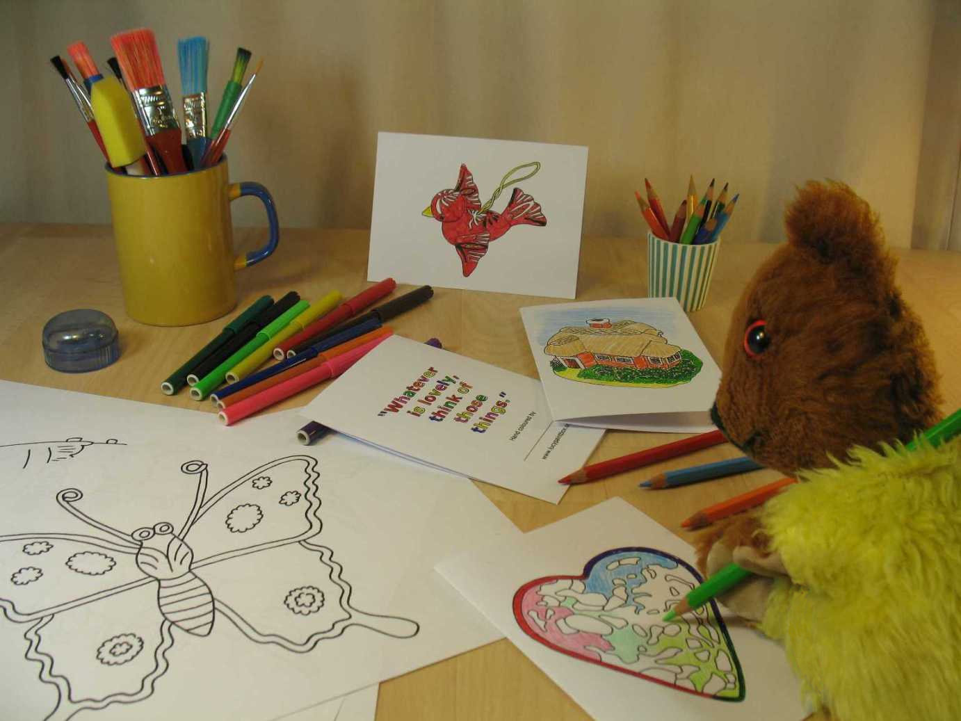 Yellow Teddy colouring