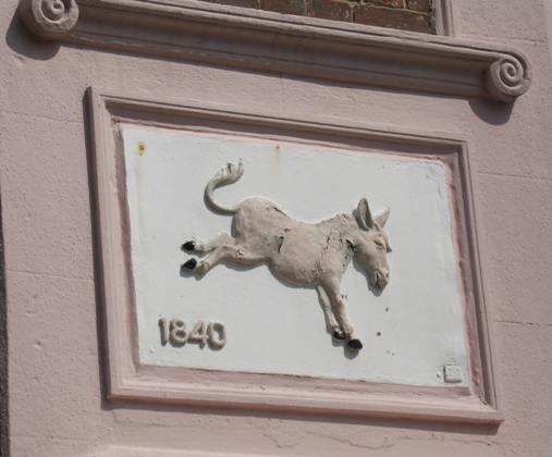 Hastings Old Town cottage donkey pargetting