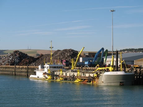 Newhaven dredging ship and scrap metal