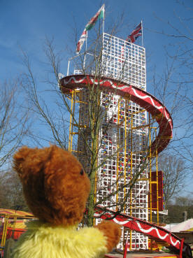 Yellow Teddy Helter Skelter Fairground Mote Park Maidstone