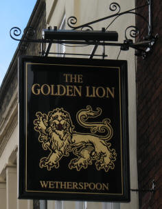 Golden Lion inn sign Rochester High Street Kent