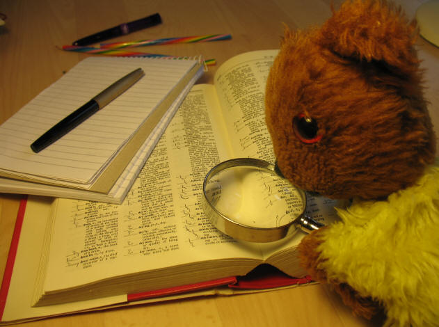 Yellow Teddy looking for shorthand