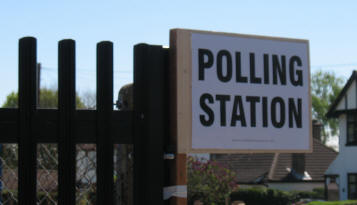 Polling station sign