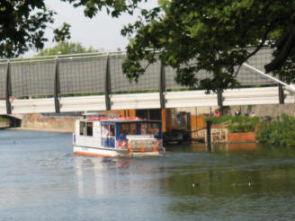 Bridge and boat River Medway Maidstone