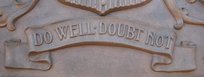 Plaque on railway bridge, Tonbridge Wells, closeup