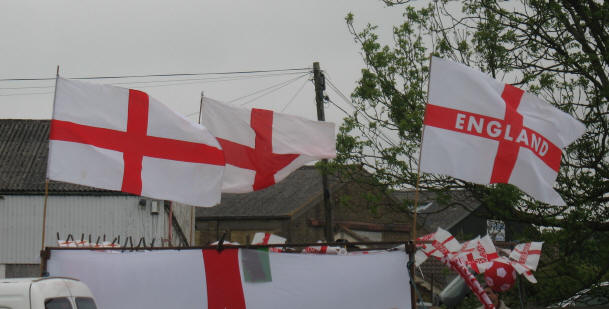 England flags at Wrotham boot fair