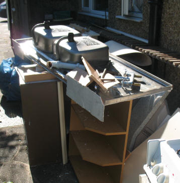 Kitchen dumped outside