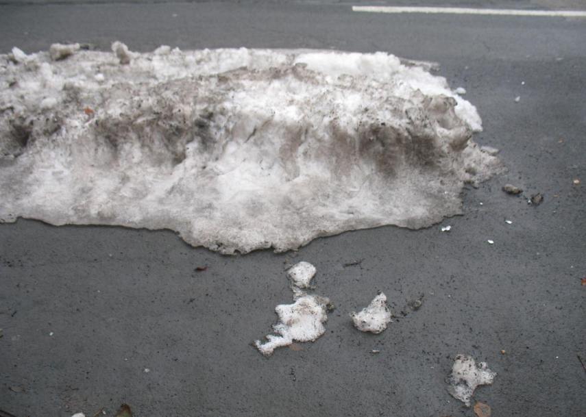 Old snow looking like an island