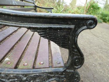 Park bench with wings