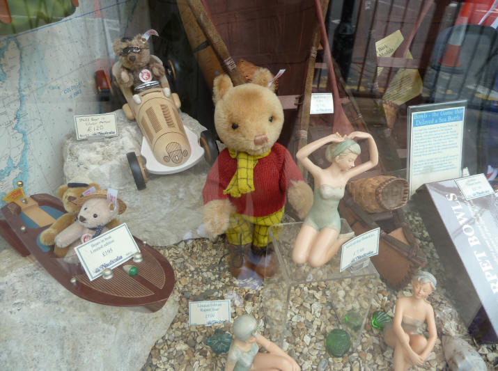Greenwich - Rupert Bear toy in shop window