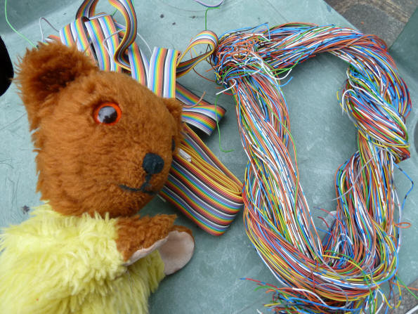 Yellow Teddy with coloured wire