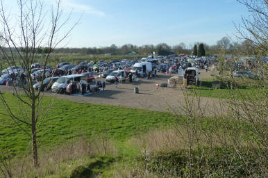 View of boot sale from Hewitts Farm mound