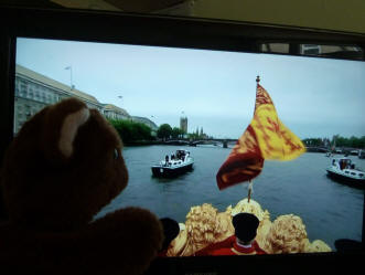 Diamond Jubilee Pageant - Brown Teddy with view from prow of Royal Barge