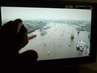 Diamond Jubilee Pageant - Brown Teddy with view of boats on Thames