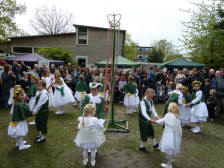 Petts Wood May Fayre - May Queen and Maids dancing round maypole