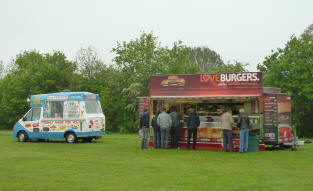 Boot sale ice cream and burger stall