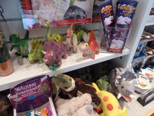 Cuddly dinosaurs in Discovery Centre gift shop