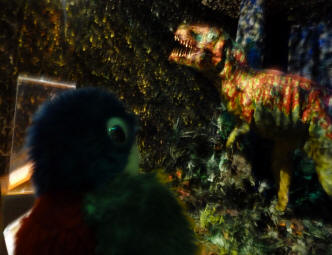 Dinosaur exhibition - Parrot with Tyrannosaurus