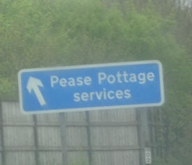 Road sign - Pease Pottage services