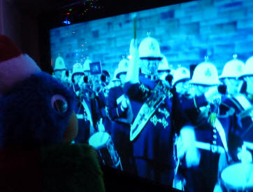 Blue Parrot watching the Edinburgh Tattoo