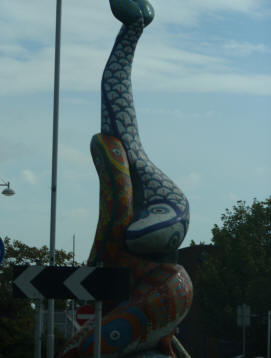 Pike fish sculpture Erith roundabout