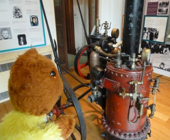 Yellow Teddy with Steam Fire Pump