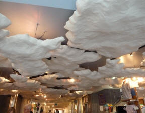 Visitor centre ceiling with clouds