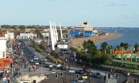 View of Southend town and beach