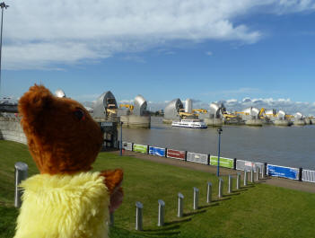 Yellow Teddy at Thames Barrier, Charlton