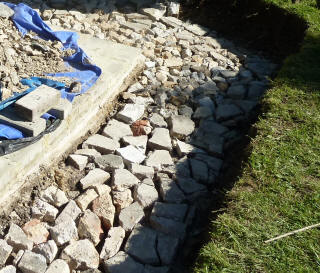 Rubble for garden path