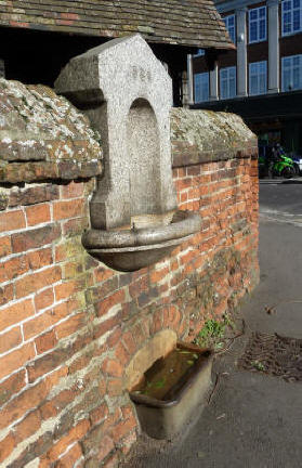 Drinking fountain outside church