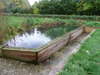 Pond with low level walkway