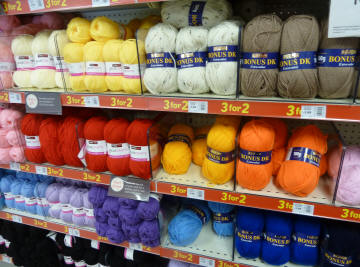 Colourful knitting yarns