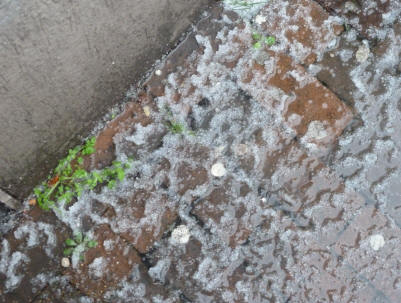 Slushy hail