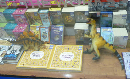 Dinosaurs in shop window