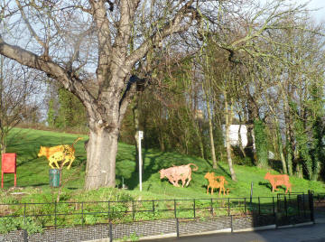 Shenstone Park, Crayford - cow ornaments 1