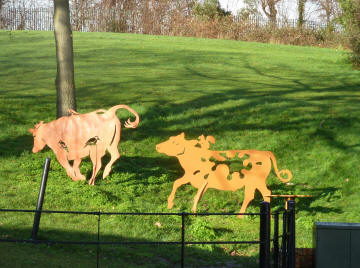 Shenstone Park, Crayford - cow ornaments 2