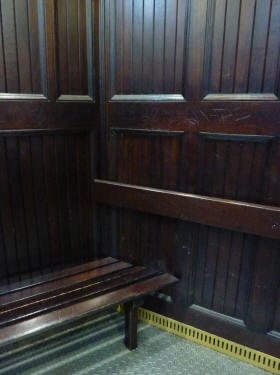 Elevator wood panelling