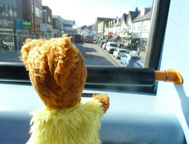 Top front seat on bus