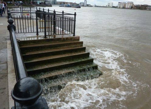 River waves on steps at Greenwich