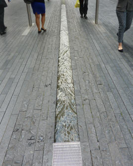 Water rill in pavement