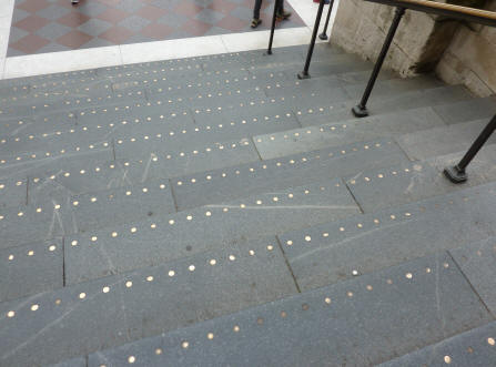 Studs on steps of St Paul's Cathedral