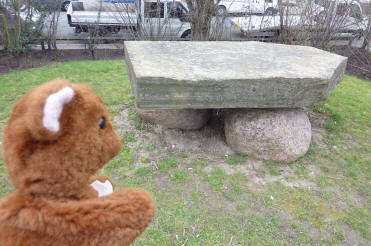 Thames Barrier woodland area stone table