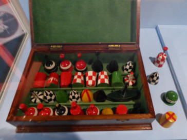 Models of buoys in wooden box