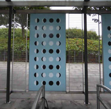 Bus shelter phases of moon pattern