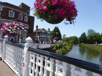 Flowers on bridge at Tonbridge