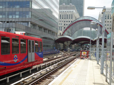 Looking towards Canary Wharf DLR Station