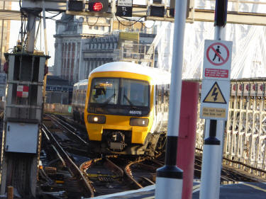 Training coming in to Charing Cross Station