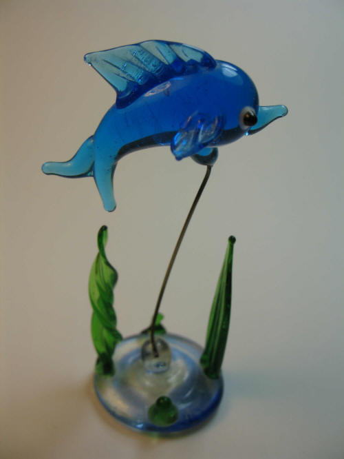 Glass fish with glass weeds